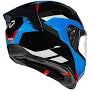 KORDA EVO CHIEF GLOSS BLACK BLUE W/PFULL FACE HELMET ISI CERTIFIED