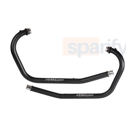 (Black) Free Flow Bend Pipe ( Header pipe ) For INTERCEPTOR / GT 650  - SILVER STALLION PERFORMANCE