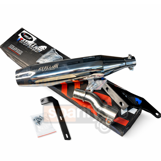 TRIUMPH SPEED 400 - SCRAMBLER 400X | SILVER STALLION BLAZE | DYNO High Performance Exhaust System | SILVER - LIFE TIME WARRANTY