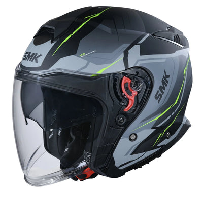 SMK GTJ Escape open face half helmet - Black Grey Yellow Gloss (GL264)