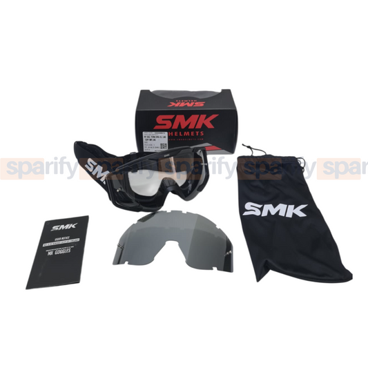 SMK MX Terrain Off-Road Motorcycle Goggles – Black