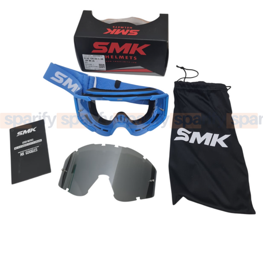 SMK MX Terrain Off-Road Motorcycle Goggles – Blue