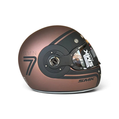SMK Retro 7 Matt Black Copper Helmet - MA720 - Pinlock 70 - ECE 22.06 Certified