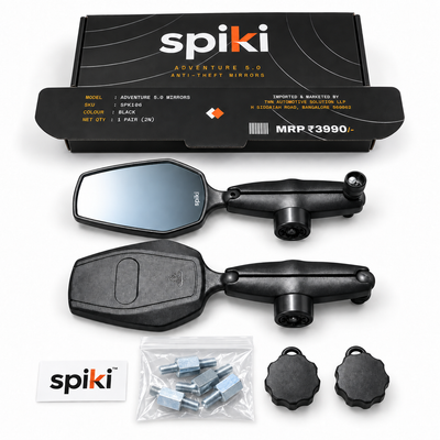 SPIKI ( NOMAD SERIES ) Adventure 5.0 ANTI - THEFT Motorcycle Mirrors