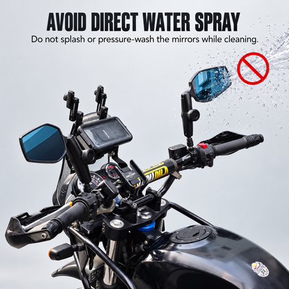 SPIKI Adventure 5.0 Nomad Series Motorcycle Mirrors | Anti-Theft Lock, Dino Knob & Shock-Absorbing Springs