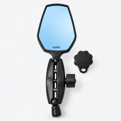 SPIKI Adventure 5.0 Nomad Series Motorcycle Mirrors | Anti-Theft Lock, Dino Knob & Shock-Absorbing Springs
