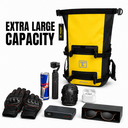 TAANC Terra Series Multi Use Adventure Bag 8L – Waterproof Motorcycle Crash Bar / Tail / Rear Rack Bag Yellow Black