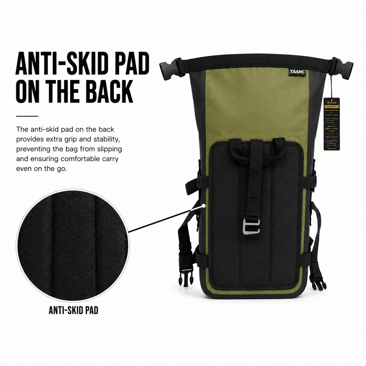 TAANC Terra Series Multi Use Adventure Bag 8L – Waterproof Motorcycle Crash Bar / Tail / Rear Rack Bag Green Black