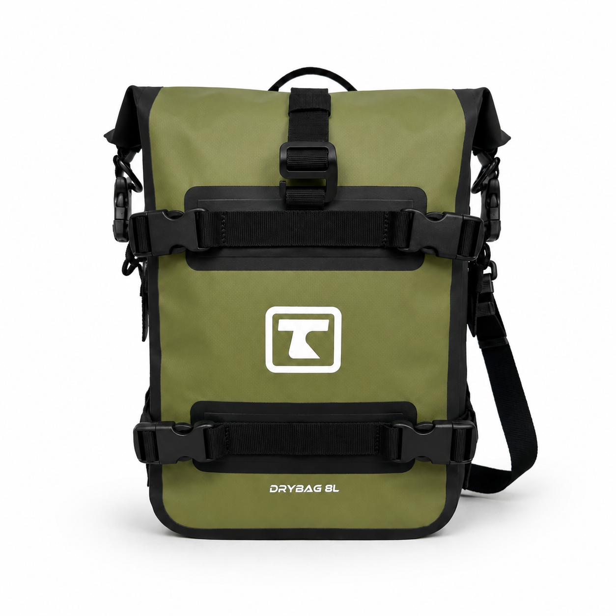 TAANC Terra Series Multi Use Adventure Bag 8L – Waterproof Motorcycle Crash Bar / Tail / Rear Rack Bag Green Black