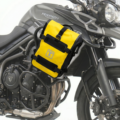 TAANC Terra Series Multi Use Adventure Bag 8L – Waterproof Motorcycle Crash Bar / Tail / Rear Rack Bag Yellow Black