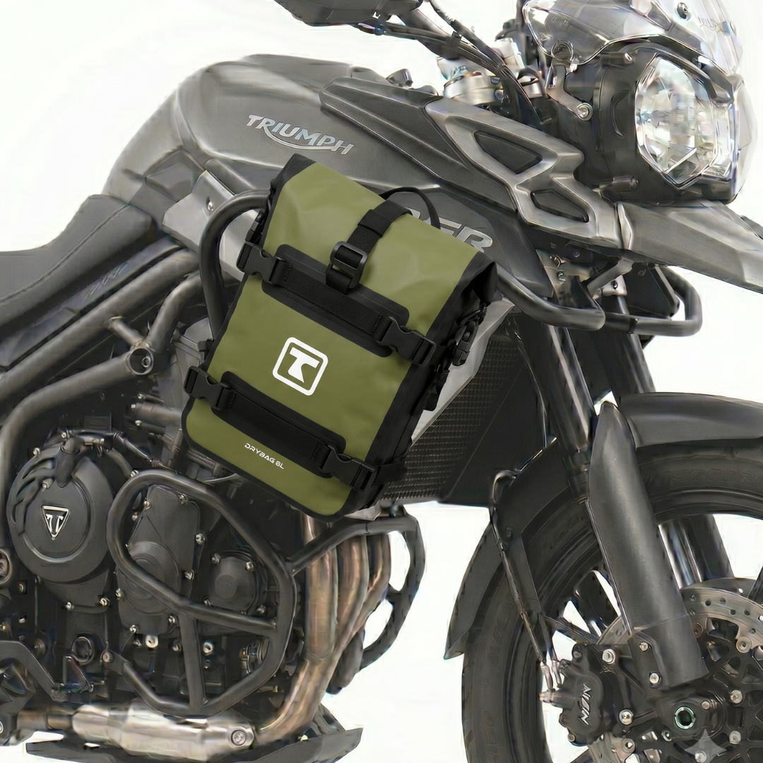 TAANC Terra Series Multi Use Adventure Bag 8L – Waterproof Motorcycle Crash Bar / Tail / Rear Rack Bag Green Black