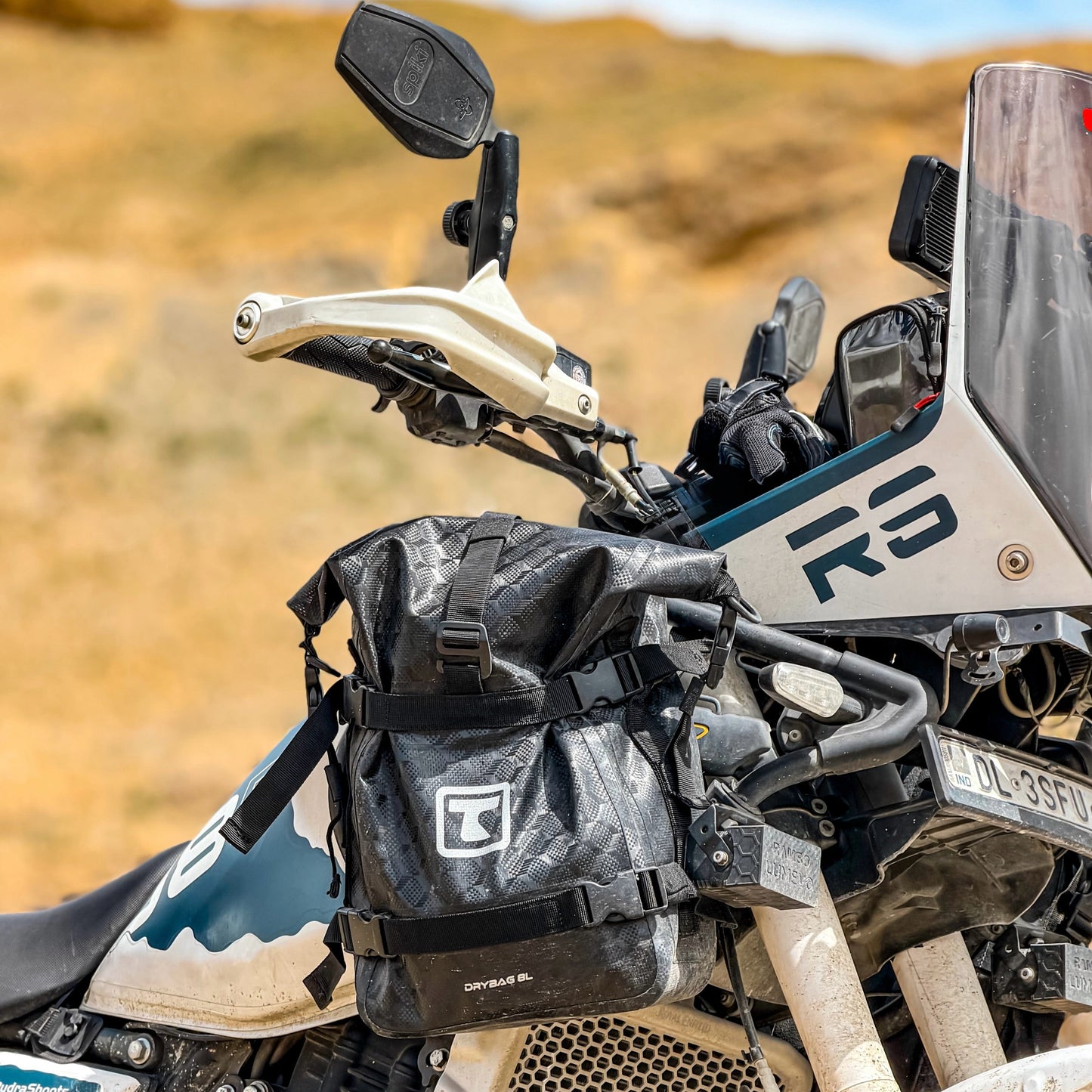 TAANC Terra Series Multi Use Adventure Bag 8L – Waterproof Motorcycle Crash Bar / Tail / Rear Rack Bag Carbon Black