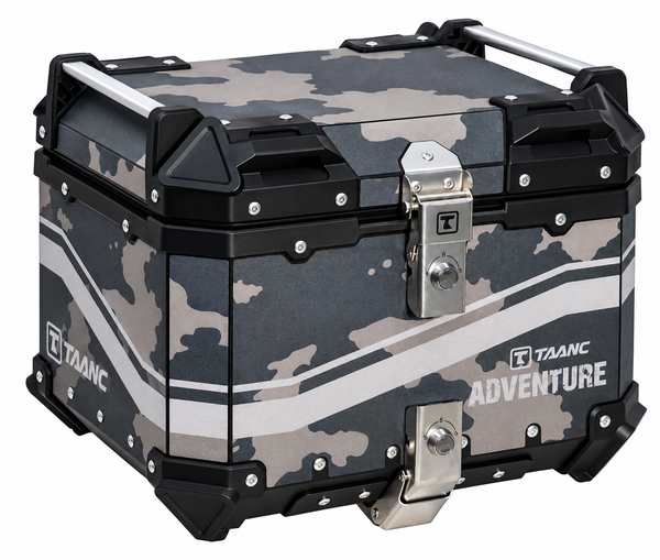 TAANC Frontier Series RECON | 45L Waterproof Aluminium Motorcycle Top Box | 1.5mm Shell, Twin Key Locks | Free Universal Mounting Plate