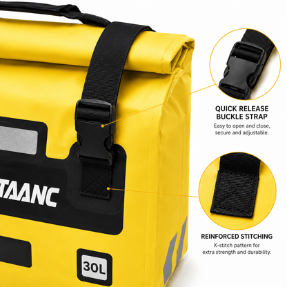 TAANC Terra Series Waterproof Motorcycle Saddle Bags 30L x 2 – Adventure Touring Side Luggage Bags – Yellow