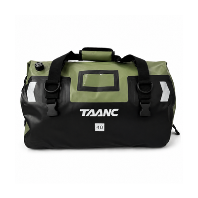 TAANC Terra Series Motorcycle Tail Bag 40L Waterproof Duffel Bag for Adventure Touring, Camping & Cycling – Green Black