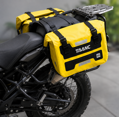 TAANC Terra Series Waterproof Motorcycle Saddle Bags 30L x 2 – Adventure Touring Side Luggage Bags – Yellow