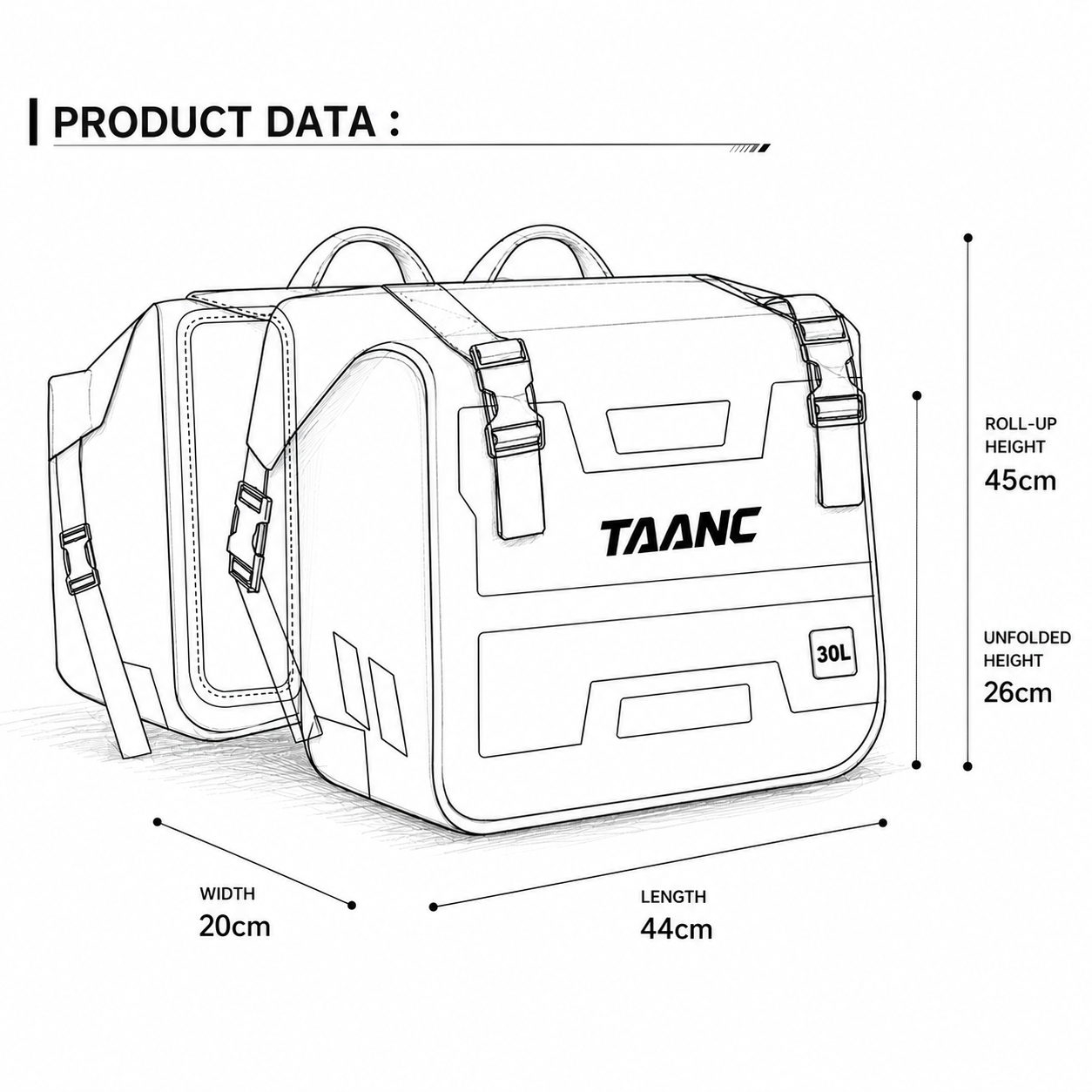 TAANC Terra Series Waterproof Motorcycle Saddle Bags 30L x 2 – Adventure Touring Side Luggage Bags – Yellow