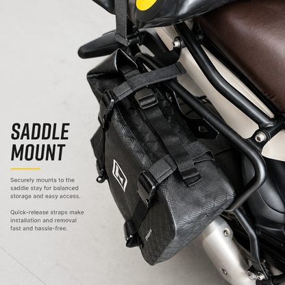 TAANC Terra Series Multi Use Adventure Bag 8L – Waterproof Motorcycle Crash Bar / Tail / Rear Rack Bag Carbon Black
