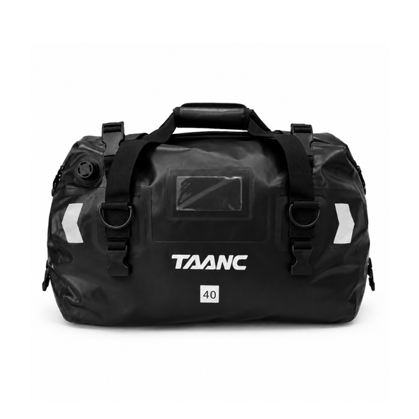 TAANC 40L Waterproof Motorcycle Tail Bag for Bike Touring, Adventure Riding, Camping & Travel | Universal Rear Seat Luggage | Terra Series | Black
