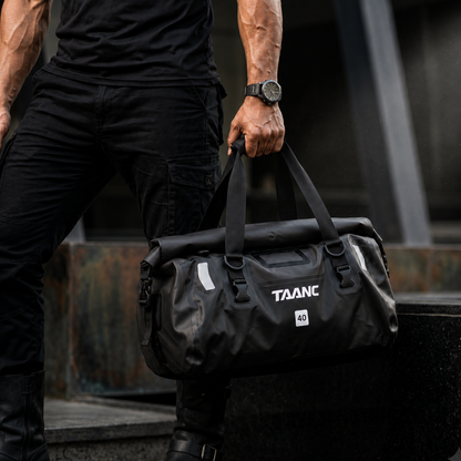 TAANC 40L Waterproof Motorcycle Tail Bag for Bike Touring, Adventure Riding, Camping & Travel | Universal Rear Seat Luggage | Terra Series | Black