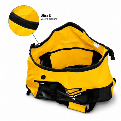 TAANC 40L Waterproof Motorcycle Tail Bag for Bike Touring, Adventure Riding, Camping & Travel | Universal Rear Seat Luggage | Terra Series | Yellow Black