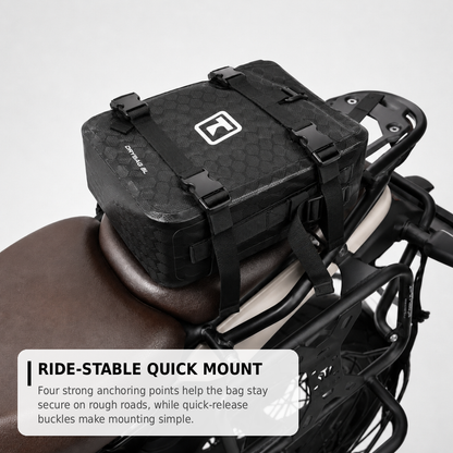 TAANC Terra Series Multi Use Adventure Bag 8L – Waterproof Motorcycle Crash Bar / Tail / Rear Rack Bag Carbon Black