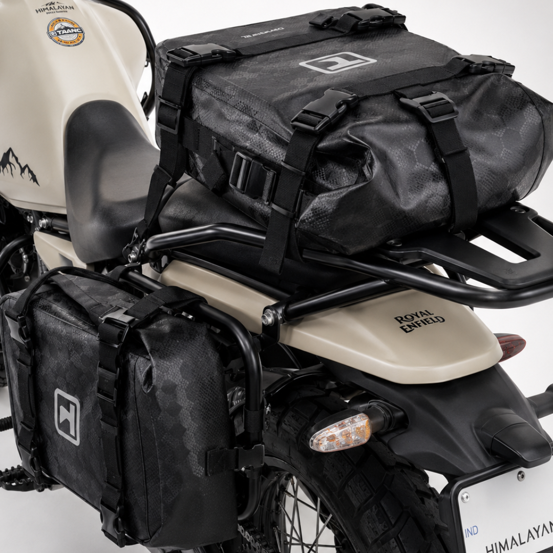 TAANC Terra Series Multi Use Adventure Bag 8L – Waterproof Motorcycle Crash Bar / Tail / Rear Rack Bag Carbon Black