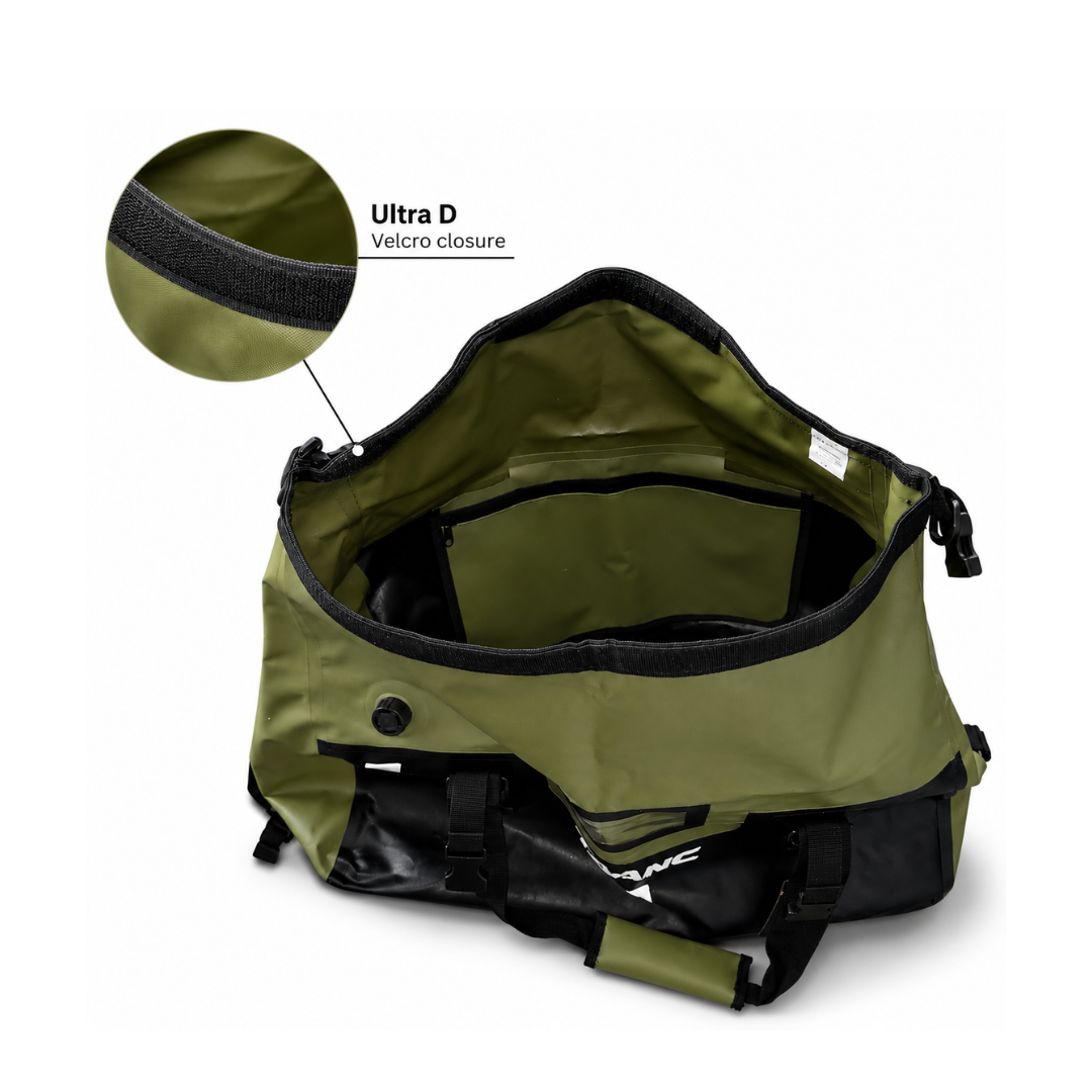 TAANC 40L Waterproof Motorcycle Tail Bag for Bike Touring, Adventure Riding, Camping & Travel | Universal Rear Seat Luggage | Terra Series | Green /Black