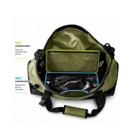 TAANC 40L Waterproof Motorcycle Tail Bag for Bike Touring, Adventure Riding, Camping & Travel | Universal Rear Seat Luggage | Terra Series | Green /Black