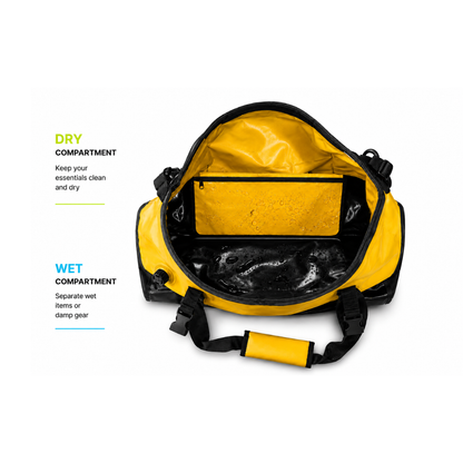 TAANC 40L Waterproof Motorcycle Tail Bag for Bike Touring, Adventure Riding, Camping & Travel | Universal Rear Seat Luggage | Terra Series | Yellow Black