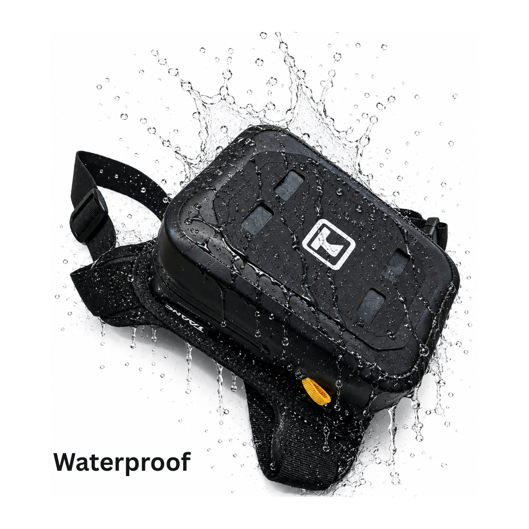 TAANC WP Waterproof Motorcycle Thigh Bag / – TPU Riding Leg Bag for Adventure Touring, Hiking & Travel – Black