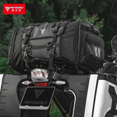 MOTOWOLF MDL0725 | Convertible | Expandable Motorcycle Rear Tail Seat Sling Bag 32L to 45L