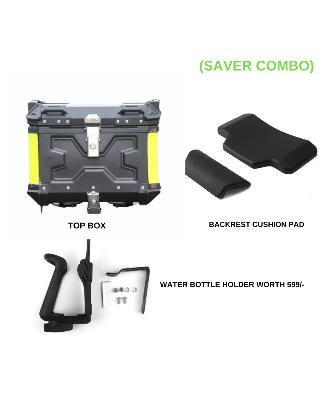 LGP Premium ( Double X V2 )Aluminium Top Box 45L - BLACK ( COMPATIBLE FOR ALL MOTORCYCLE ) - 1 YEAR WARRANTY