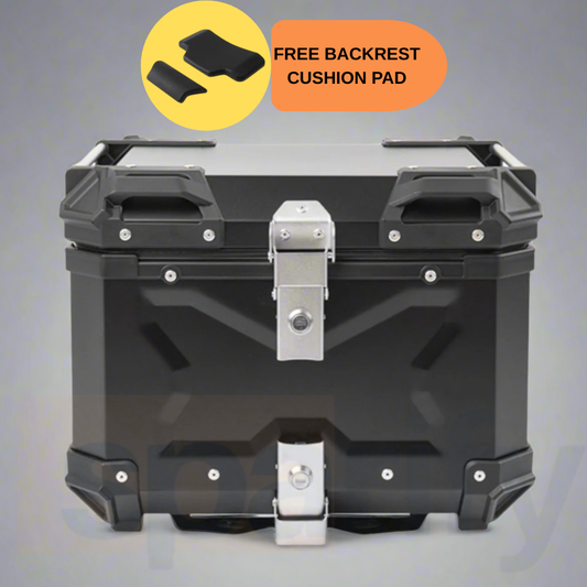 LGP Premium X Aluminium Top Box 45L - BLACK ( COMPATIBLE FOR ALL MOTORCYCLE ) - 1 YEAR WARRANTY