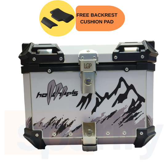 Alpine Rush aluminium top box  45 ltrs - LGP (inspired by himalayas) compatible for all motorcycle