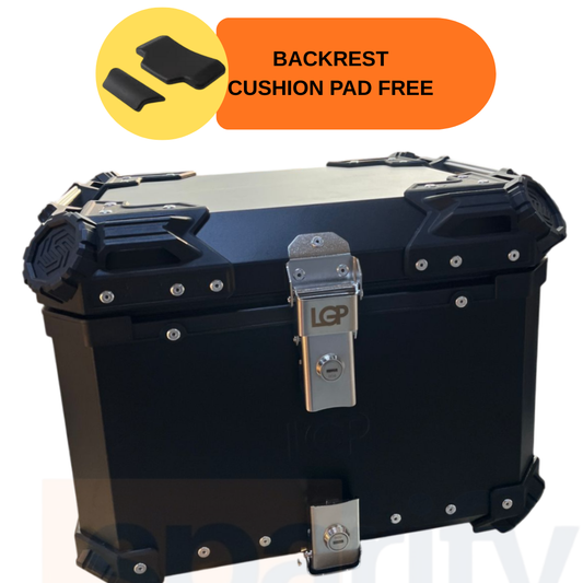 LGP - MAX1 Aluminium Top Box 45L | Waterproof | Rustproof - Graphics - 1 YEAR WARRANTY LGP | Heavyduty Material