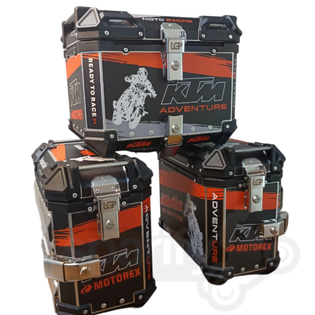 KTM ADVENTURE - MOTOREX SERIES  | Graphics LGP Premium Aluminium Top Box & Panniers - TOURING COMBO