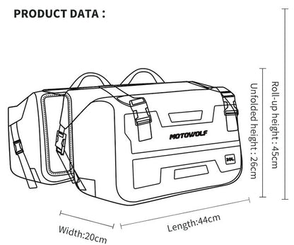 MOTOWOLF HYPERTOUR MDL0720 | 1 Pair | Waterproof Motorcycle Saddle Bags | 30 litres *2 side | Side Bags for Motorbike Travel - Yellow