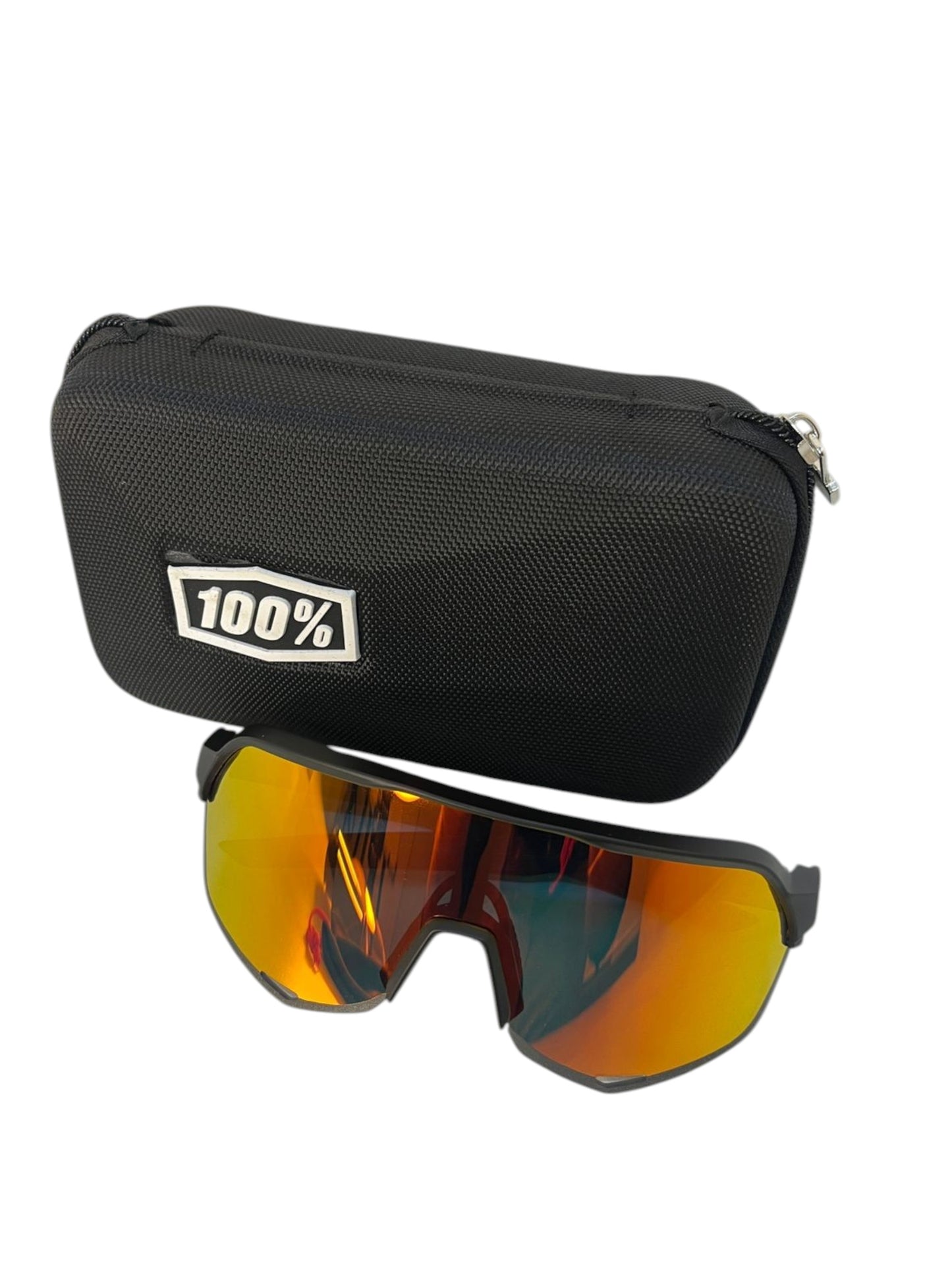 100% Aerocraft performance sunglass - Sport and Cycling Eyewear include Extra 2 Lens (Shades Red) - 1 YEAR WARRANTY