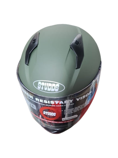 STUDDS THUNDER MILITARY GREEN FULL FACE HELMET