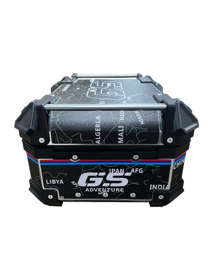 Wanderer GS LGP 25 litres | Inspired by International Moto Tourers aluminium top box | BLACK ( fits all motorcycles ) - 1 YEAR WARRANTY ( FREE CUSHION PAD INCLUDED )
