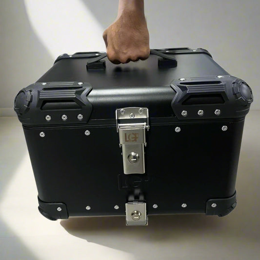 LGP Premium Aluminium Top Case | NERO EDITION ( Top Box ) | Bevelled corner | 45L - BLACK ( COMPATIBLE FOR ALL MOTORCYCLE ) - 1 YEAR WARRANTY
