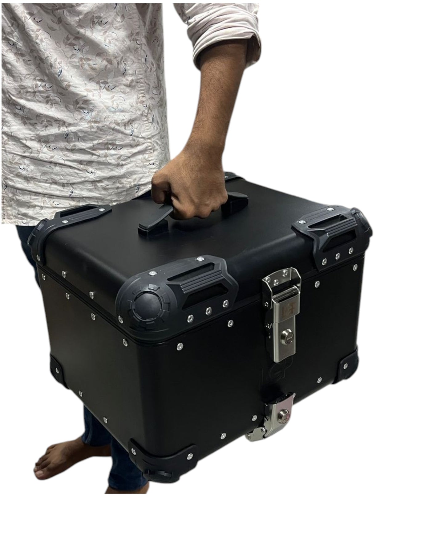 LGP Premium Aluminium Top Case | NERO EDITION ( Top Box ) | Bevelled corner | 45L - BLACK ( COMPATIBLE FOR ALL MOTORCYCLE ) - 1 YEAR WARRANTY