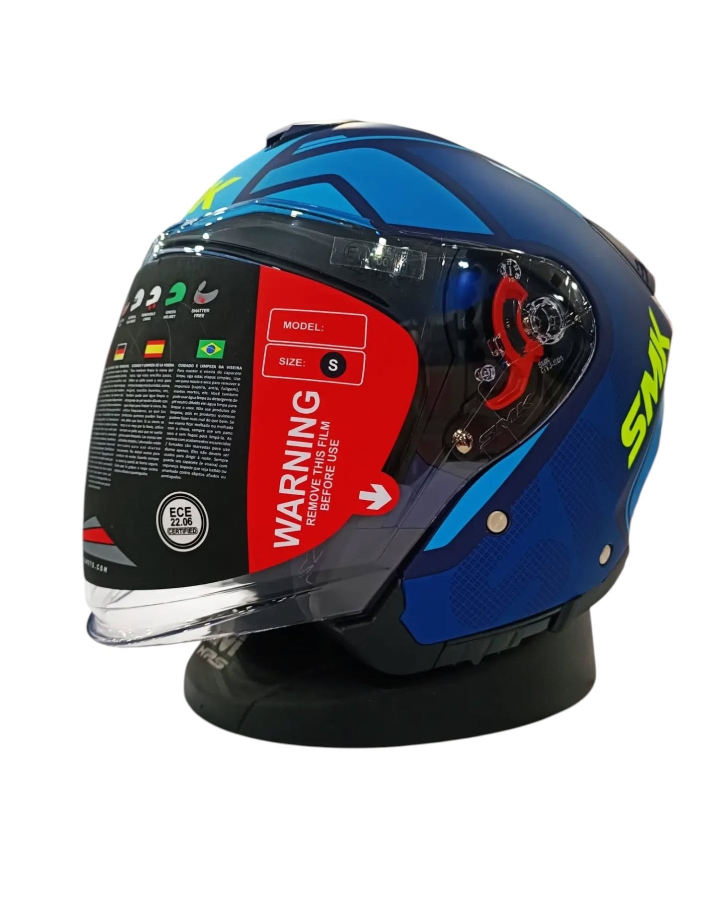 SMK GTJ Escape open face half helmet - Gloss Blue  GL545