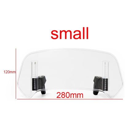 JCF (T1) MOTORCYCLE WINDSHIELD EXTENDER (ADJUSTABLE SPOILER CLAMP ON WINDSHIELD DEFLECTOR)- CLEAR