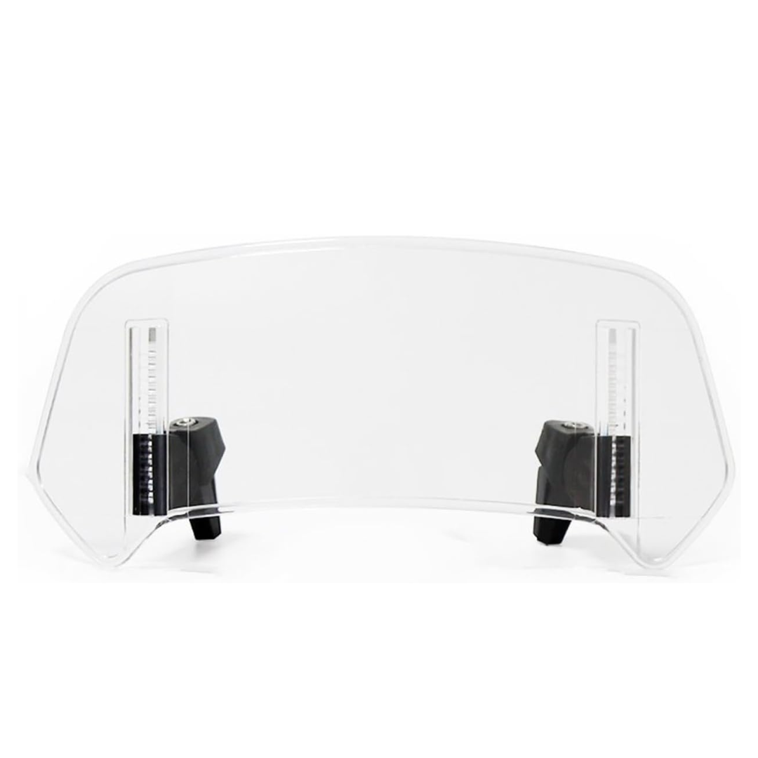 JCF (T1) MOTORCYCLE WINDSHIELD EXTENDER (ADJUSTABLE SPOILER CLAMP ON WINDSHIELD DEFLECTOR)- CLEAR