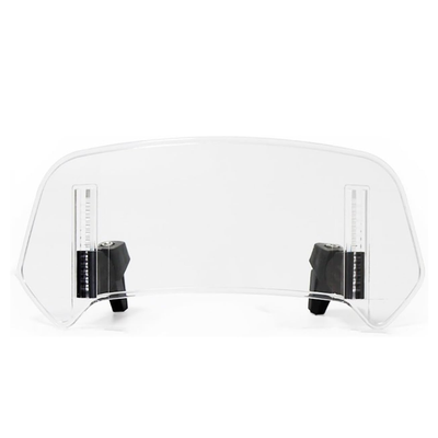 JCF (T2) MOTORCYCLE WINDSHIELD EXTENDER (ADJUSTABLE SPOILER CLAMP ON WINDSHIELD DEFLECTOR)- CLEAR