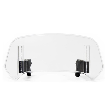 JCF (T2) MOTORCYCLE WINDSHIELD EXTENDER (ADJUSTABLE SPOILER CLAMP ON WINDSHIELD DEFLECTOR)- CLEAR