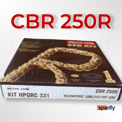 HONDA CBR 250R BRASS CHAIN SPROCKET KIT BY ROLON - SPARIFY